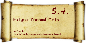 Selyem Annamária névjegykártya